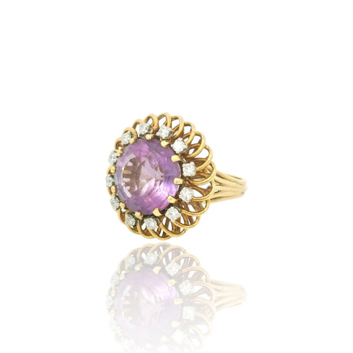 Bague 58 Bague cocktail vintage - Améthyste et diamants 58 Facettes