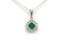 Pendentif Pendentif - Or blanc 18 carats, émeraude et diamants taille brillant 58 Facettes 20500
