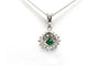 Pendentif Pendentif - Or blanc 18 carats, émeraude et diamants taille brillant 58 Facettes 20500