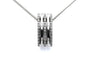 Pendentif Pendentif contemporain en or blanc 18 carats serti de diamants taille brillant 58 Facettes B865