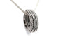 Pendentif Pendentif contemporain en or blanc 18 carats serti de diamants taille brillant 58 Facettes B865