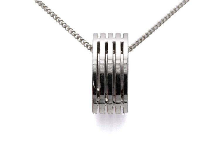 Pendentif Pendentif contemporain en or blanc 18 carats serti de diamants taille brillant 58 Facettes B865