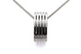 Pendentif Pendentif contemporain en or blanc 18 carats serti de diamants taille brillant 58 Facettes B865