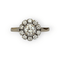 Bague 53 Bague rosette vintage en or blanc 14 ct avec diamants 0,83 ct 58 Facettes ring