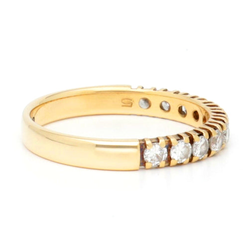 Bague 55 Bague alliance demi-éternité en or jaune 18k et diamants 58 Facettes F4F9F5C58E9D47AFB4EFE0FBC699E232