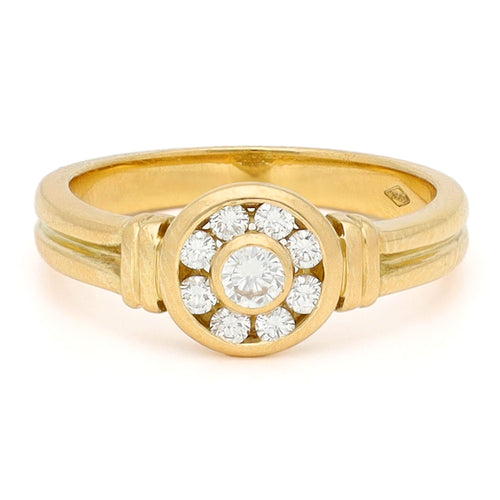 Bague 56 Bague cluster vintage en or 18 carats et diamants 58 Facettes 742BAD587A66438388FF318D3B55D070
