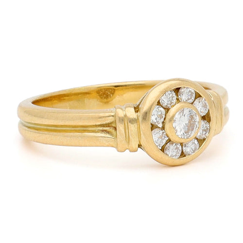 Bague 56 Bague cluster vintage en or 18 carats et diamants 58 Facettes 742BAD587A66438388FF318D3B55D070