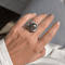 Bague 49 Bague vintage en or blanc 18 ct avec perle et diamants 58 Facettes AN431 (00529)