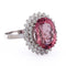 Bague 56 Bague en or blanc 18 ct avec morganite ovale et diamants 58 Facettes AN629 (00029)