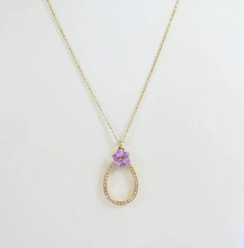 Collier Collier - Pendentif goutte en or jaune 18 carats et diamants 58 Facettes