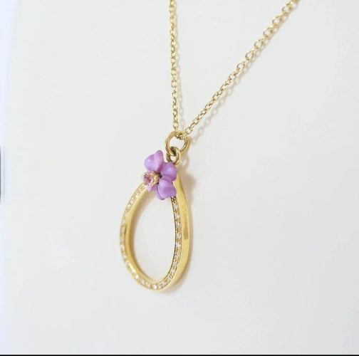 Collier Collier - Pendentif goutte en or jaune 18 carats et diamants 58 Facettes