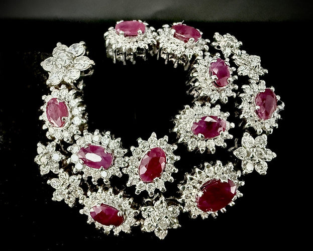 Boucles d'oreilles H. Joaillerie - Boucles d’oreilles en or blanc 18 carats, rubis et diamants 58 Facettes BO 006
