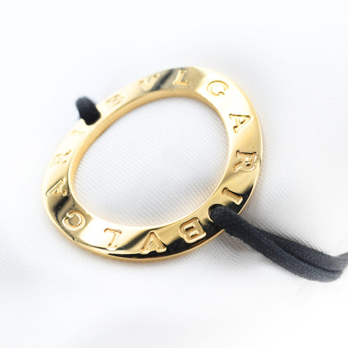 Bracelet Bracelet Bulgari en or jaune avec cordon noir 58 Facettes 22920