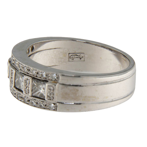 Bague 55 Bague alliance - Fedina en or blanc 18 kt avec diamants 58 Facettes G3939