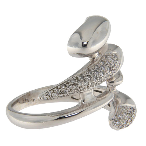 Bague Bague vintage fantaisie en or blanc 18 kt avec diamants 0,56 ct 58 Facettes G3938