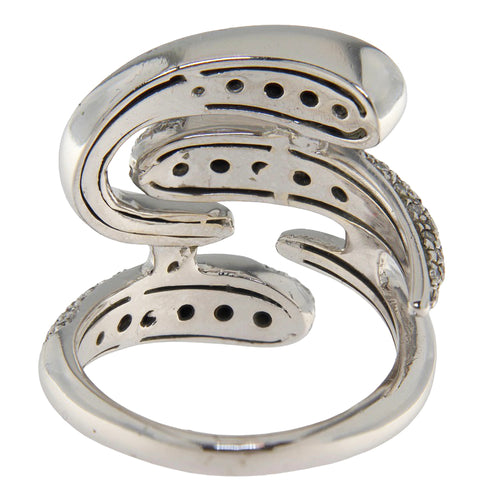Bague Bague vintage fantaisie en or blanc 18 kt avec diamants 0,56 ct 58 Facettes G3938