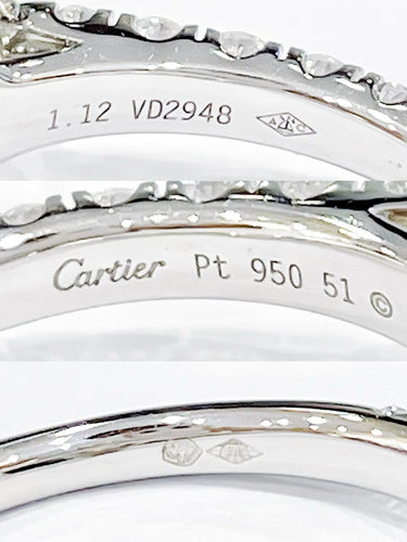 Bague 51 Cartier Destinée - Bague en platine avec diamant 1,12 ct 58 Facettes Jnci33