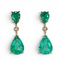 Boucles d'oreilles Boucles d'oreilles pendantes en or jaune 14 ct et émeraudes naturelles 58 Facettes E002