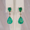 Boucles d'oreilles Boucles d'oreilles pendantes en or jaune 14 ct et émeraudes naturelles 58 Facettes E002