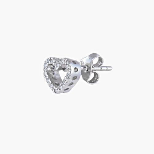 Boucles d'oreilles Boucles d’oreilles cœur en or blanc et diamants 58 Facettes P1L9