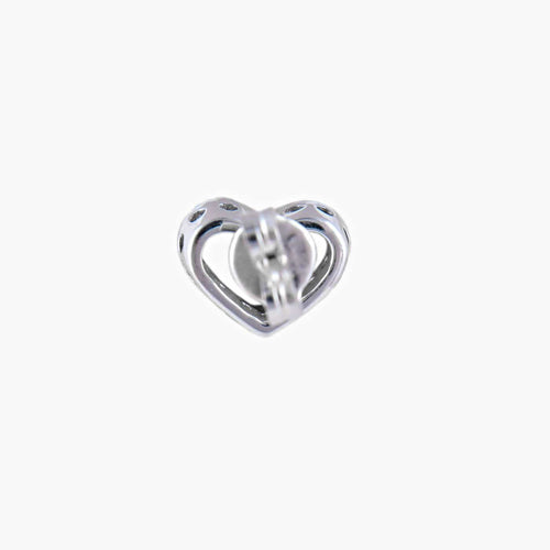 Boucles d'oreilles Boucles d’oreilles cœur en or blanc et diamants 58 Facettes P1L9