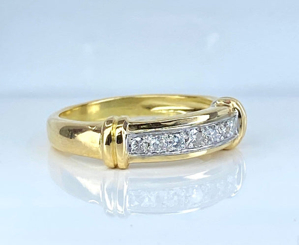 Bague 55 Bague jonc - Or jaune 18 carats et diamants 58 Facettes AB721