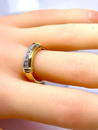 Bague 55 Bague jonc - Or jaune 18 carats et diamants 58 Facettes AB721