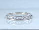 Bague 54 Demi-alliance - Bague en or blanc 18 carats et diamants 58 Facettes AB722