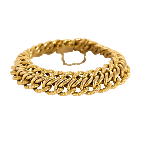 Bracelet Bracelet à mailles américaines vintage en or jaune 18k 58 Facettes BRMAMERICAINE15,3