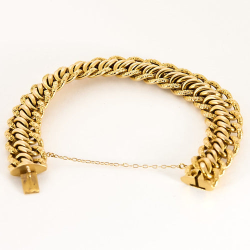 Bracelet Bracelet à mailles américaines vintage en or jaune 18k 58 Facettes BRMAMERICAINE15,3
