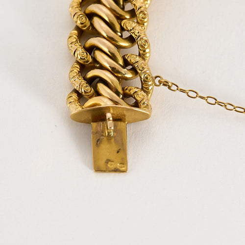 Bracelet Bracelet à mailles américaines vintage en or jaune 18k 58 Facettes BRMAMERICAINE15,3
