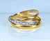 Bague 57 Bague anneaux mobiles en 3 ors 18 carats 58 Facettes AB723