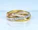 Bague 57 Bague anneaux mobiles en 3 ors 18 carats 58 Facettes AB723
