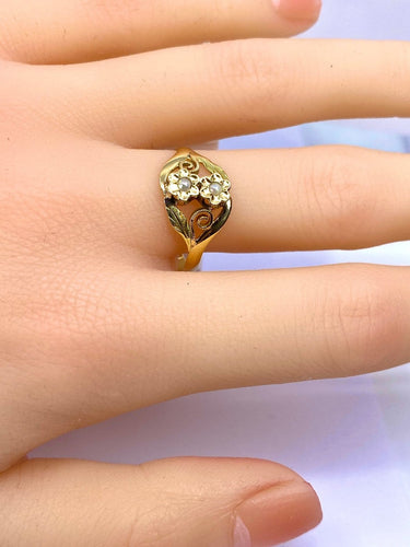 Bague 59 Bague en or 18 carats à perles de culture, vers 1900 58 Facettes AB725