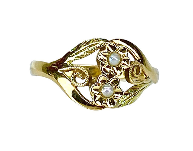 Bague 59 Bague en or 18 carats à perles de culture, vers 1900 58 Facettes AB725