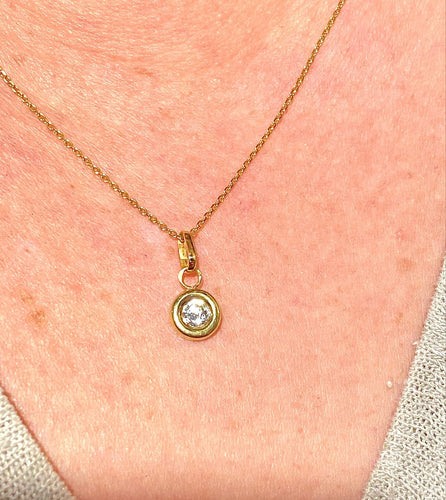 Pendentif Pendentif en or jaune 18 carats avec diamant taille brillant 58 Facettes AB726