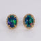 Boucles d'oreilles Boucles d'oreilles en or jaune 18 ct avec opales noires et diamants 58 Facettes E006