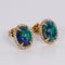 Boucles d'oreilles Boucles d'oreilles en or jaune 18 ct avec opales noires et diamants 58 Facettes E006