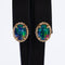 Boucles d'oreilles Boucles d'oreilles en or jaune 18 ct avec opales noires et diamants 58 Facettes E006