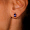 Boucles d'oreilles Boucles d'oreilles en or jaune 18 kt, tanzanites et diamants 58 Facettes E007