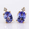 Boucles d'oreilles Boucles d'oreilles en or jaune 18 kt, tanzanites et diamants 58 Facettes E007