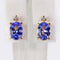 Boucles d'oreilles Boucles d'oreilles en or jaune 18 kt, tanzanites et diamants 58 Facettes E007