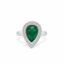Bague 55 Bague poire en or blanc 18k avec émeraude de Zambie et diamants 58 Facettes 50464