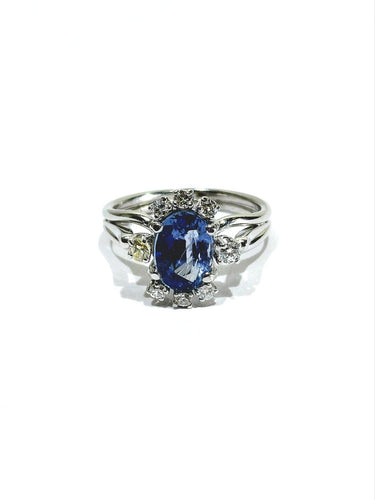 Bague 52 Bague en or blanc 18 carats, saphir et diamants 58 Facettes id: 1757849