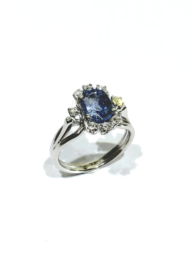 Bague 52 Bague en or blanc 18 carats, saphir et diamants 58 Facettes id: 1757849