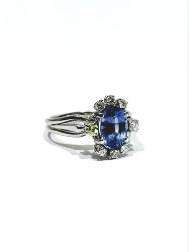 Bague 52 Bague en or blanc 18 carats, saphir et diamants 58 Facettes id: 1757849