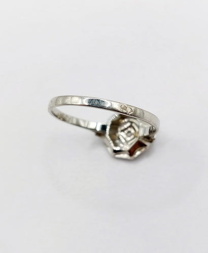 Bague 55 Bague Art déco en or blanc 18k et platine avec diamant taille rose 58 Facettes A07127