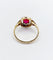 Bague 53.5 Bague Art déco en or 18k avec rubis synthétique et diamants taille rose 58 Facettes A07129