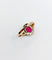 Bague 53.5 Bague Art déco en or 18k avec rubis synthétique et diamants taille rose 58 Facettes A07129