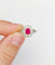 Bague 53.5 Bague Art déco en or 18k avec rubis synthétique et diamants taille rose 58 Facettes A07129